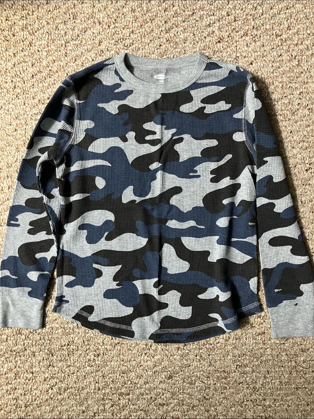 Kid’s Camouflage Thermal Long-Sleeve Shirt - Blue/Grey